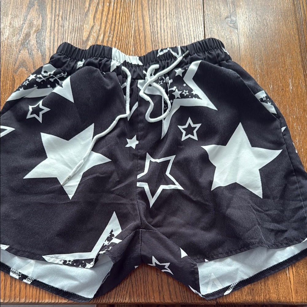 Starry Black and White Shorts